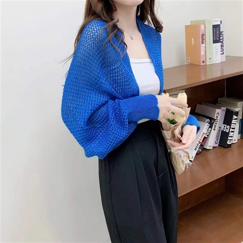 Áo Khoác Cardigan Dệt Kim Mỏng Dáng Ngắn Chống Nắng Thời Trang Mùa Hè Cho Nữ
