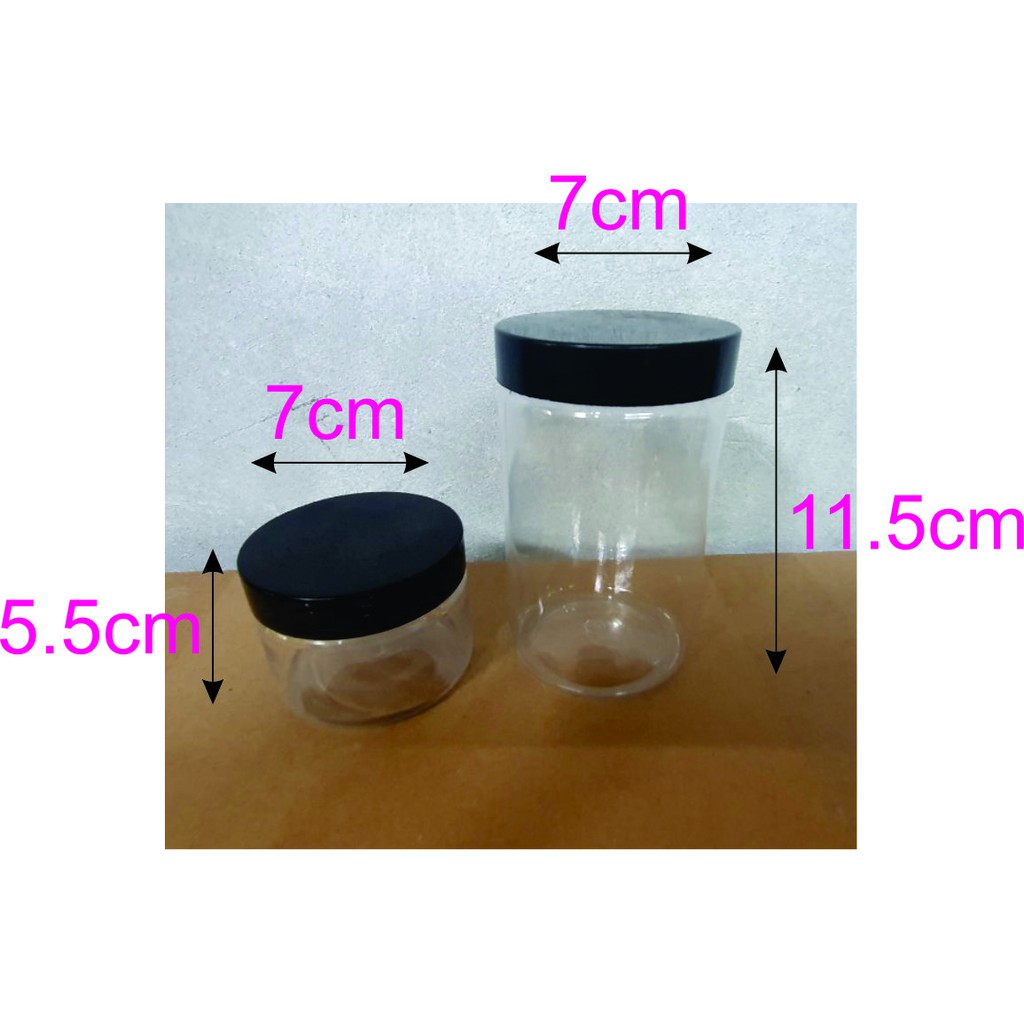 Hũ Nhựa PET Trong Nắp Đen Size 120, 350ml Đựng Màu Vẽ, Thực Phẩm An Toàn