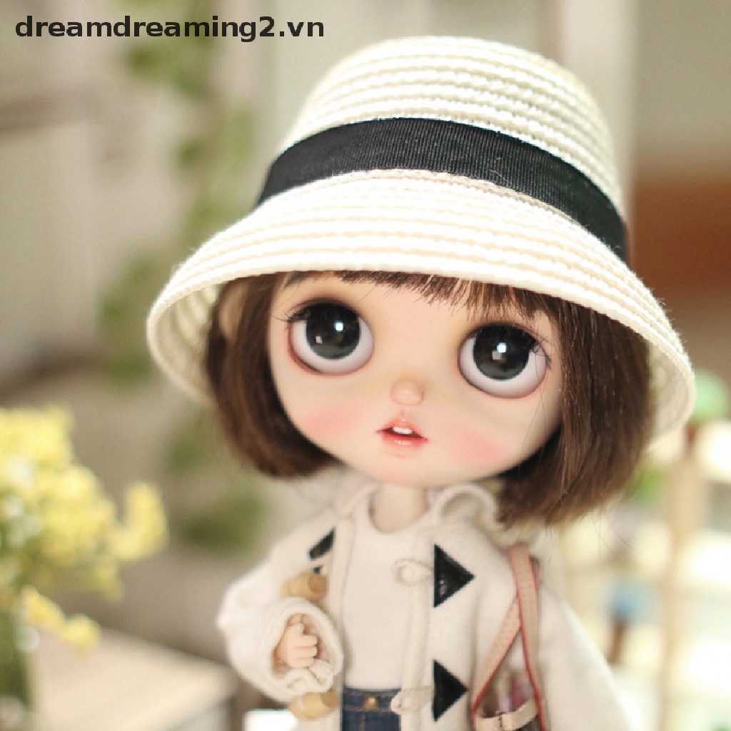 Mũ Rơm Đan Tay Thời Trang Cho Búp Bê