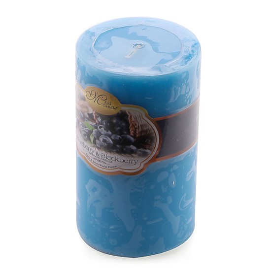 Nến thơm trụ tròn D6H10 Miss Candle MIC0833 6 x 10 cm (Xanh da trời, hương quả việt quất)