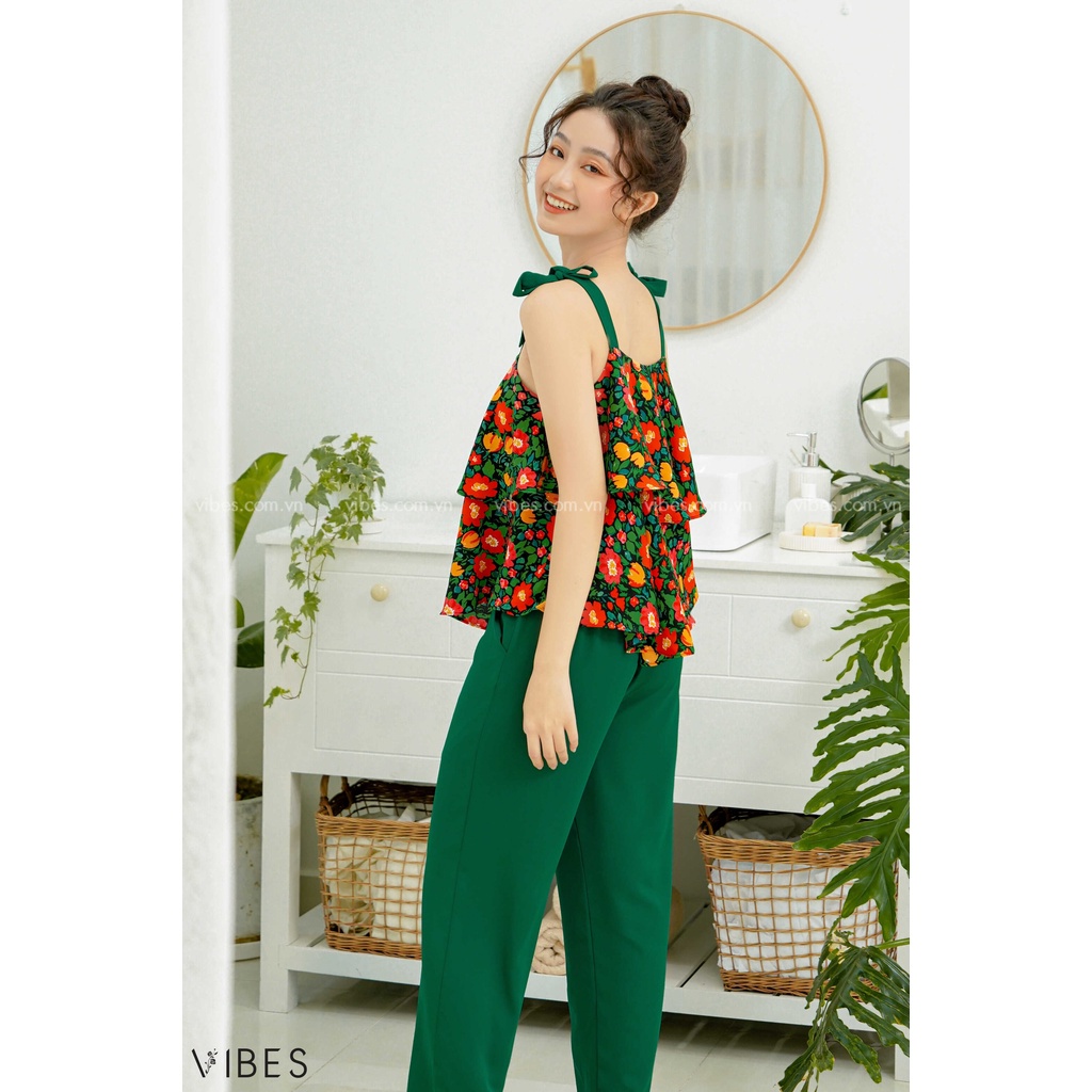 VIBES Đồ Bộ 2 Dây Mặc Nhà Jolie 2L Long Set