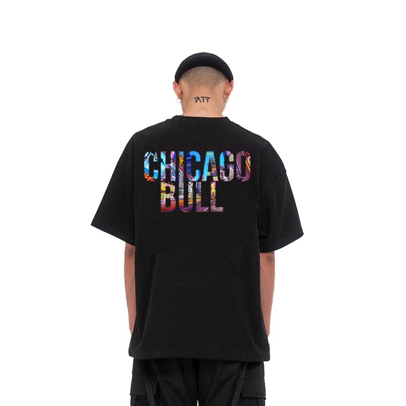 [Unisex] Áo Thun 100% Cotton Co Giãn 4 Chiều Chicago.bull Cực Chất