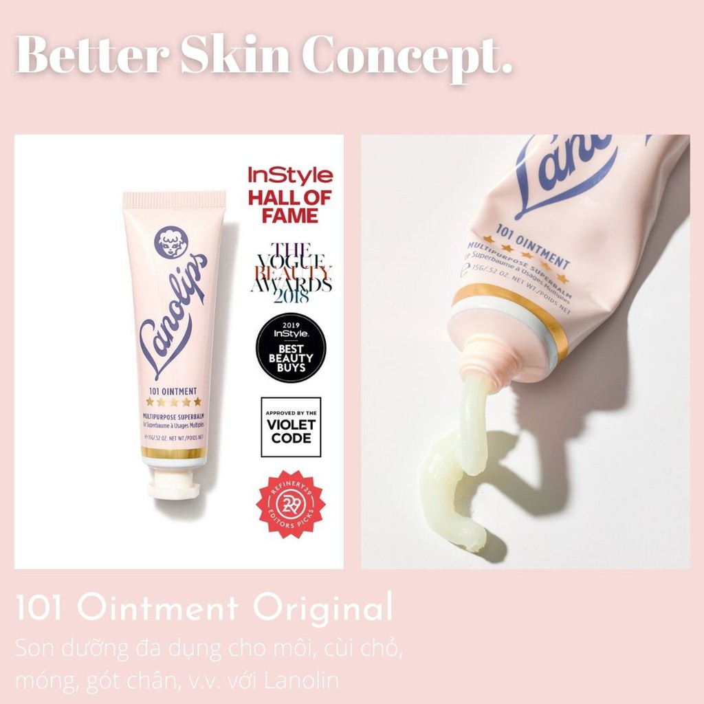 Balm dưỡng đa năng cho cả môi và má LANOLIPS 101 Ointment Rose Gold/Baby Rose Gold/Bronze Gold 9g