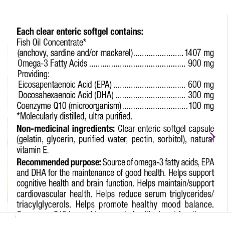 Dầu cá Omega 3 CoQ10, 80v, Webber Naturals, Canada
