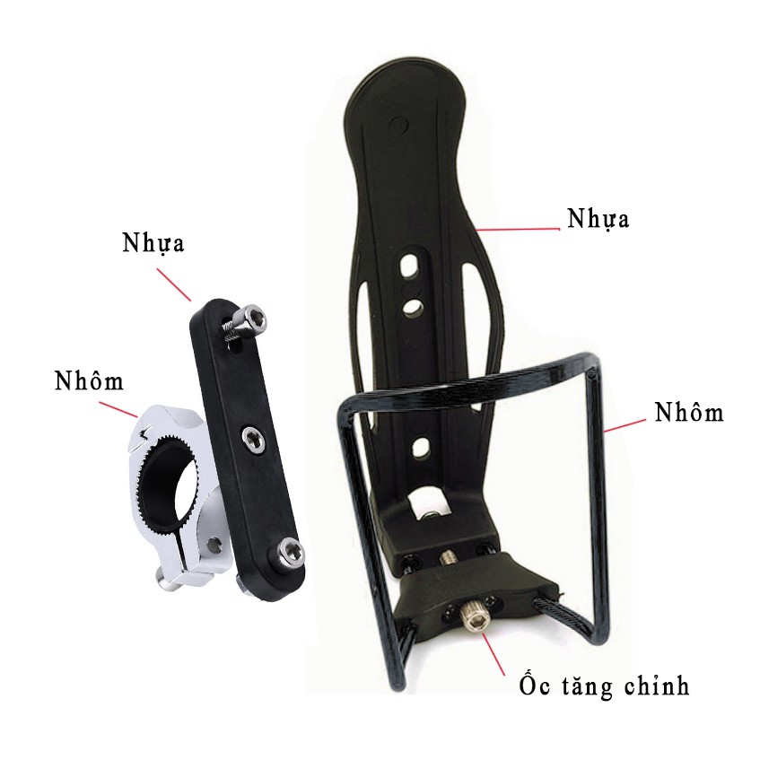 Giá Bình Nước  Kèm Pat 90 Gắn Ghi Đông 22mm