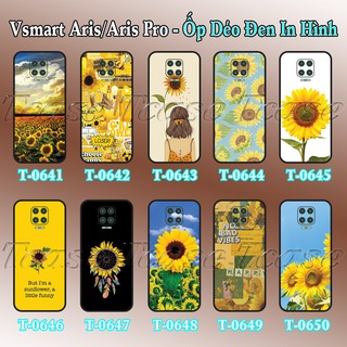 Ốp lưng Vsmart Aris/ Aris Pro dẻo đen in hình Hoa Hướng Dương