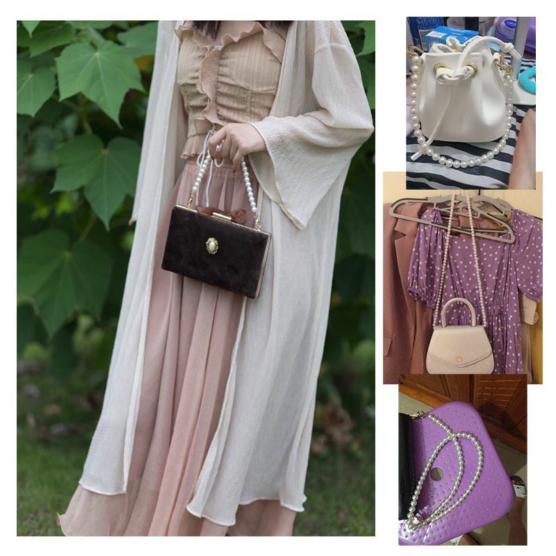 Dây đeo túi xách IELGY phối chuỗi hạt ngọc trai 10mm DIY