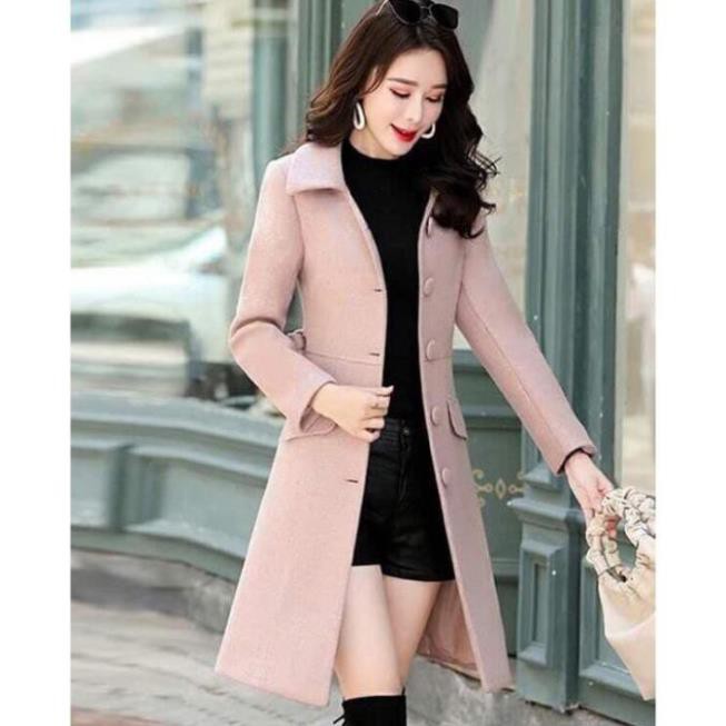 Áo Khoác Dạ Dài Cổ Vest Phối Nút Cao Cấp Có Đai 2 Lớp Siêu Ấm | BigBuy360 - bigbuy360.vn