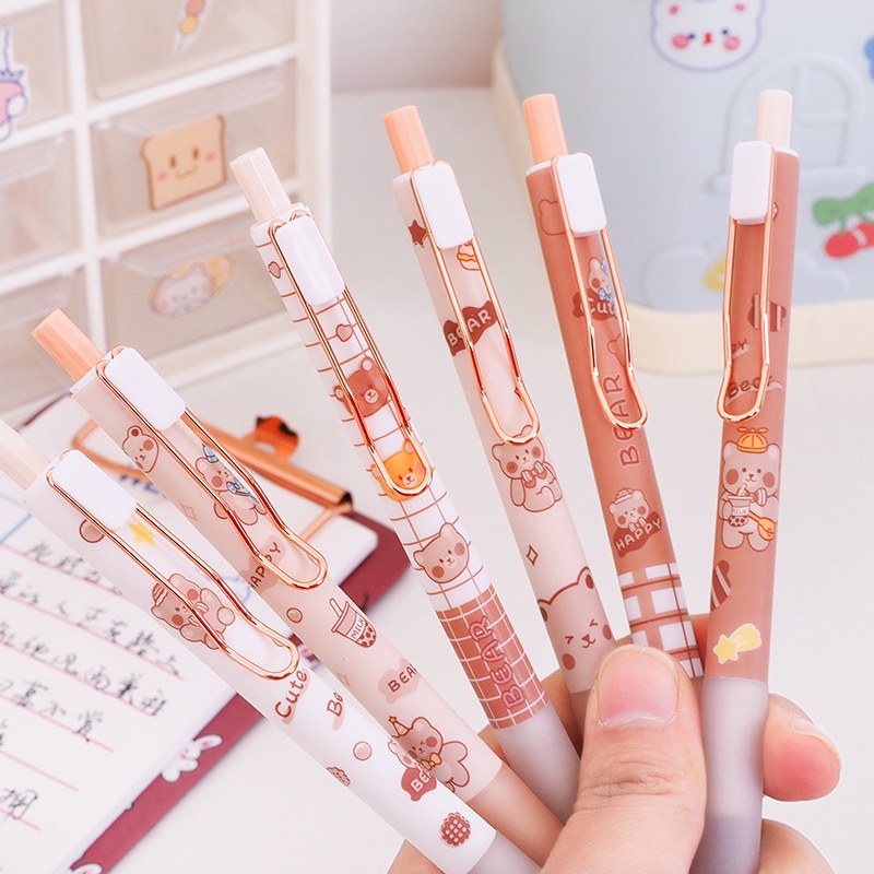 1 Bút Mực Gel Ngòi 0.5mm Tạo Hình Gấu Dễ Thương