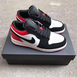 Giày Jordan cổ thấp nam nữ màu đỏ đen ❤️ Giày thể thao nam nữ sneaker Jordan thấp cổ đen đỏ Full Box