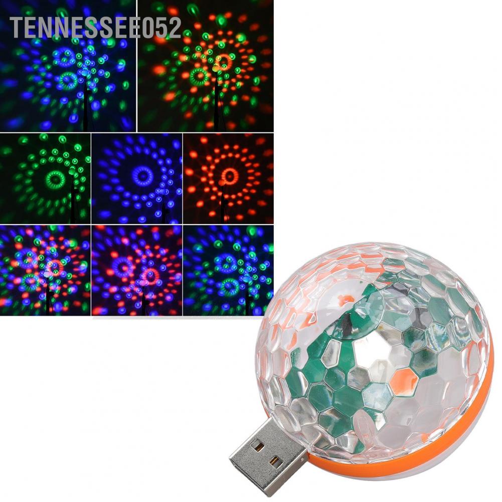 Tennessee052 USB Mini Bóng đầy màu sắc 2 Chế độ chiếu sáng DC 5V Điều khiển bằng giọng nói Đèn sân khấu RGB cho Tiệc khiêu vũ tiệc sinh nhật