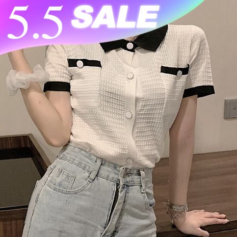 áo polo Tay Ngắn Dáng Rộng Vải Lụa Lạnh Kiểu Hàn Quốc Thời Trang Mùa Hè Cho Nữ 2021
