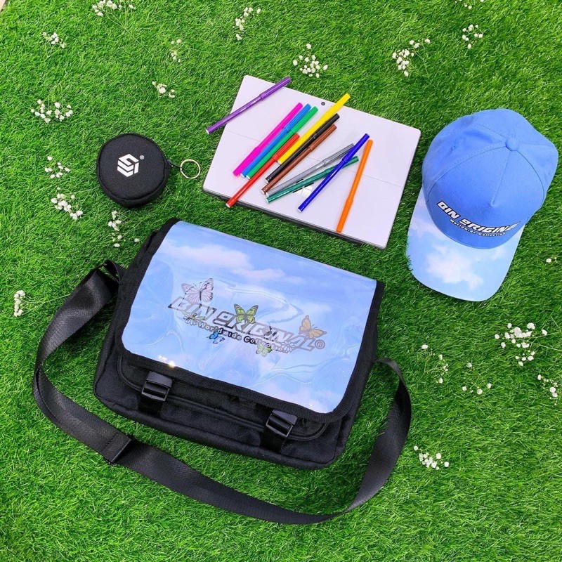 Túi messenger bag nắp blue sky