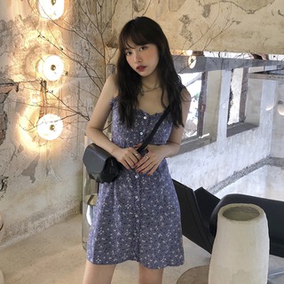 Váy hai dây hoa nhí - đầm hai dây Korean style