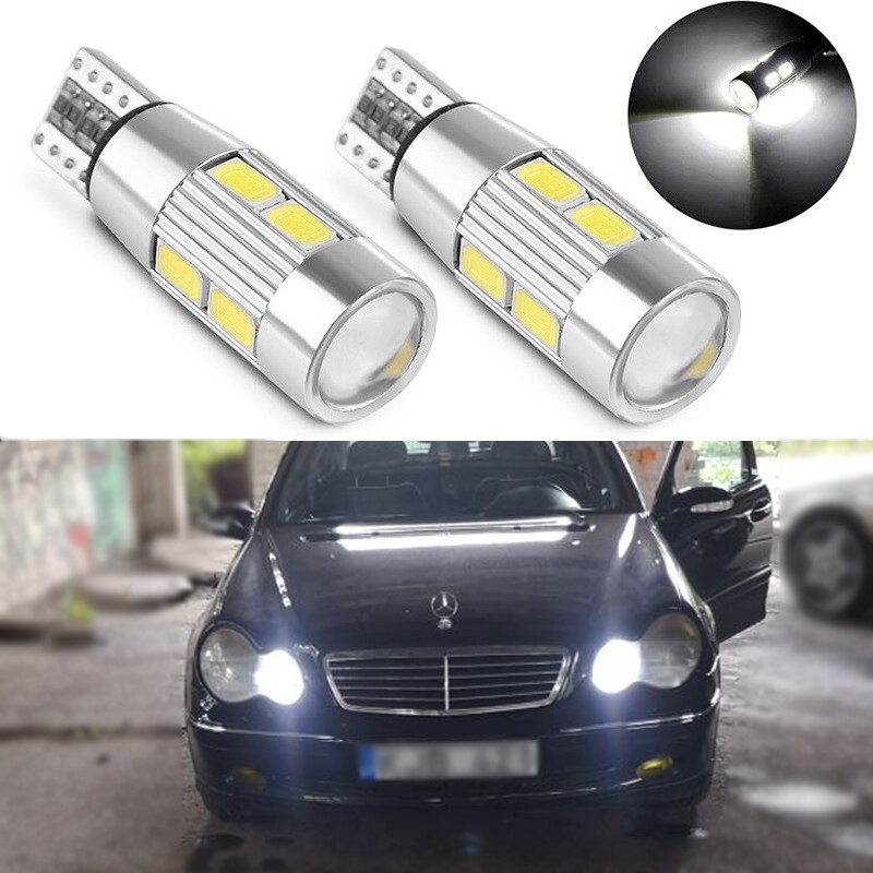 Đèn Led Chân T10 - 10 SMD 5630 Có Thấu Kính Gắn Đèn Sương Mù, Xi Nhan, Đèn Chiếu Hậu Ô Tô