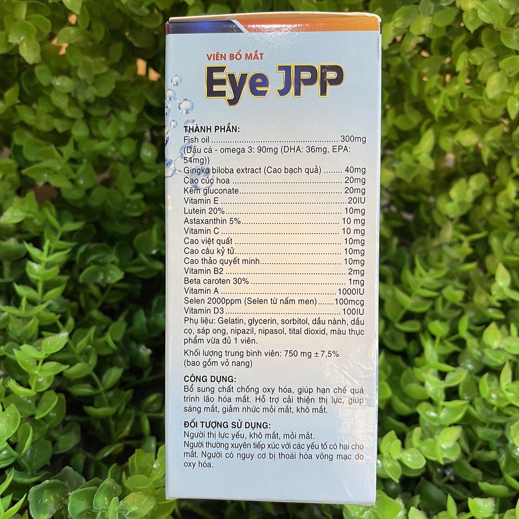 Viên Uống Eye JPP - Bổ Sung Dưỡng Chất Sáng Mắt,hỗ trợ cải thiện thị lực- Hộp 30 viên