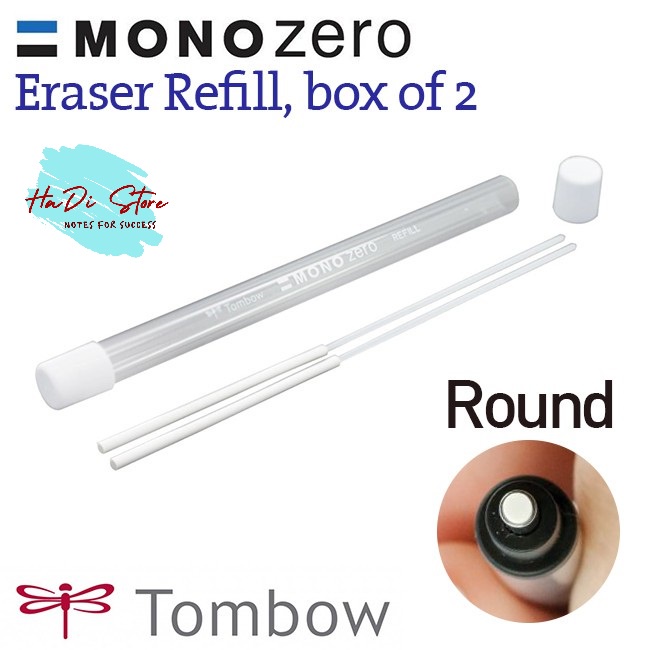 [HADI] Bút gôm bấm/Ruột gôm refill TOMBOW MONO ZERO đầu tròn (Mã SP:TB-G-MoZeRou;TB-R-MoZeRou)