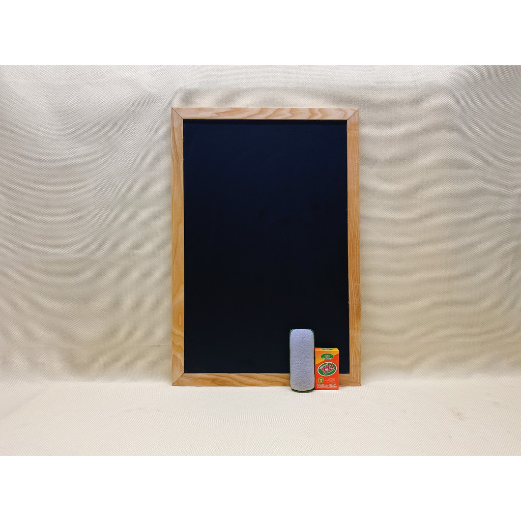 Bảng menu nhà hàng đen viết phấn khung gỗ bền đẹp KT: 60x80cm Tặng hộp phấn, nam châm, bông lau, bút dạ quang