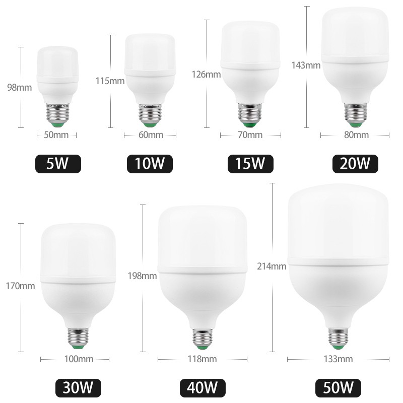 Bóng đèn LED E27 tiết kiệm năng lượng 220V 5w 10w 15w 20w 30w 40w 50w