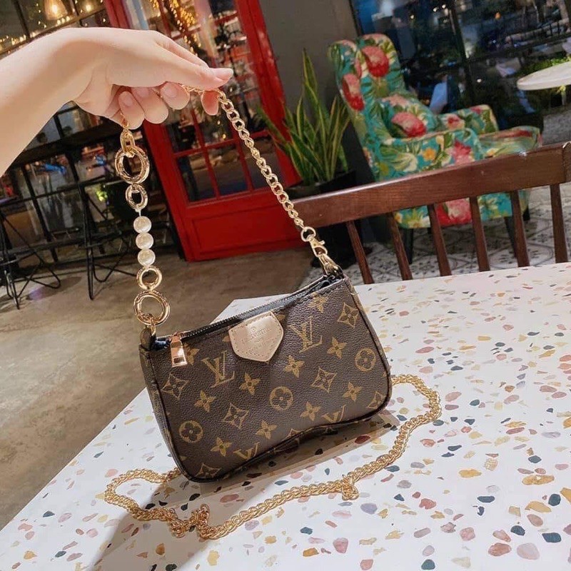 Túi kẹp nách lv quai xích ngọc thời trang hot hit 2021