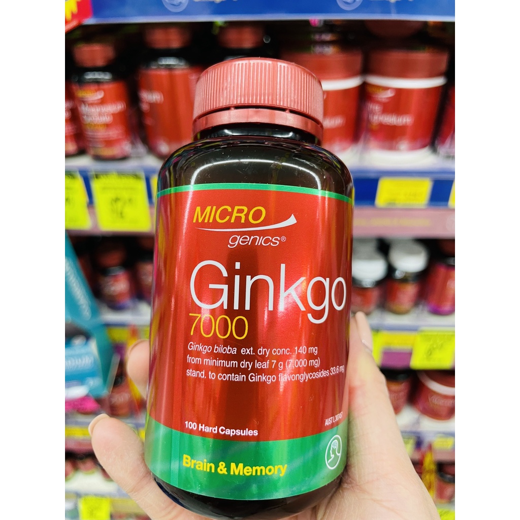 Bổ não & Cải thiện trí nhớ Microgenics Ginkgo 7000mg Úc