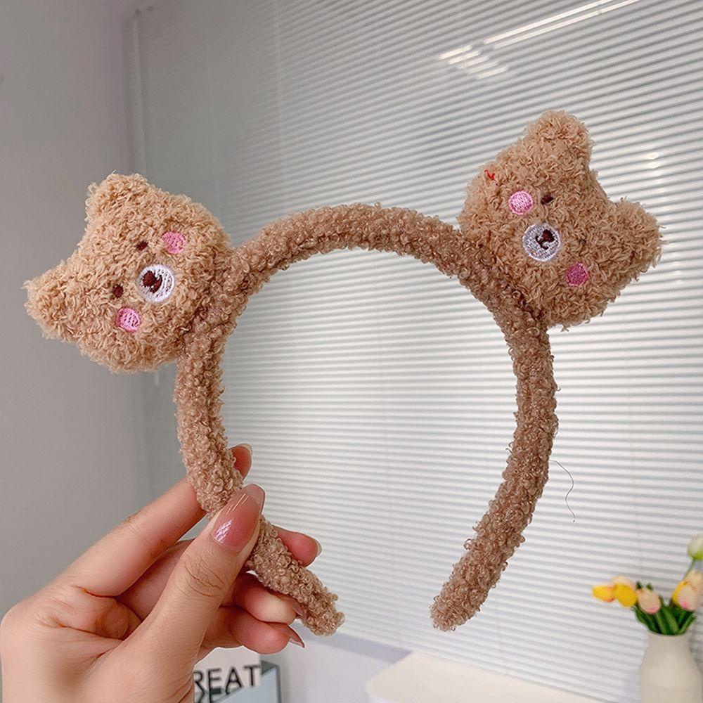 ANEMONE Băng Đô Rửa Mặt Hình Thú Hoạt Hình Nhồi Bông Dễ Thương Cho Nữ