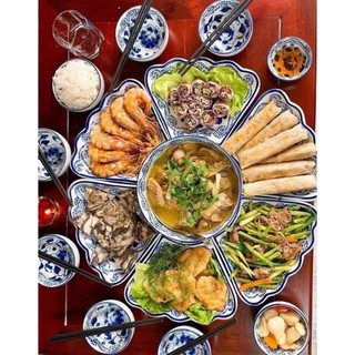 Bộ đĩa mặt trời vẽ sen 45cm