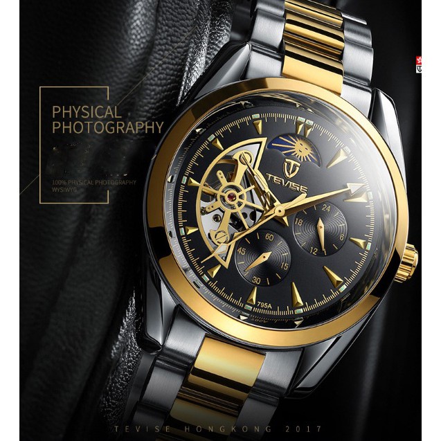ĐỒNG HỒ NAM LỘ MÁY AUTOMATIC CHÍNH HÃNG HIỆU TEVISE T795-001 DÂY INOX NGUYÊN KHỐI (TẶNG KÈM HỘP) | BigBuy360 - bigbuy360.vn