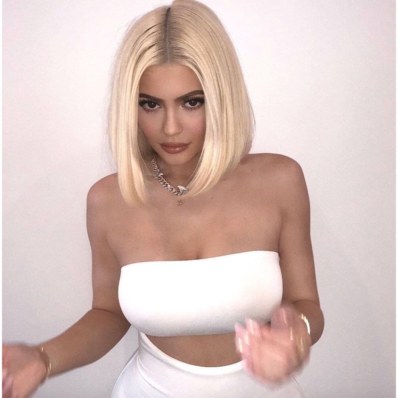 Tóc giả blonde / bạch kim SIÊU DA LƯỚI Kylie Jenner