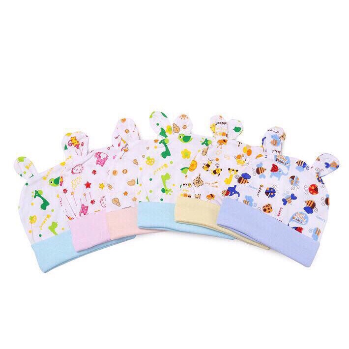 Nón/Mũ Sơ Sinh Babiboo Họa Tiết Xinh Xắn Cho Em Bé - BB83