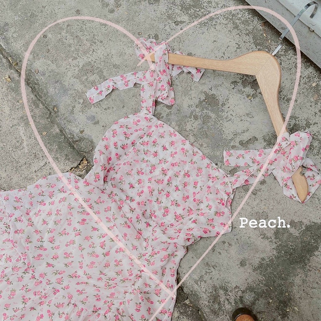 Váy hoa nhí 2 dây 𝒄𝒐̣̂𝒕 𝒏𝒐̛ 𝒏𝒉𝒖́𝒏 𝒆𝒐