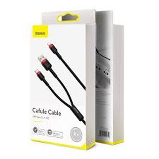 Cáp 2 in 1 iPhone - Type C *  Baseus cafule USB+Type-C PD Cable 1.2m