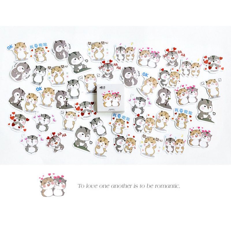 Hộp 45 hình dán sticker hình bé sóc trang trí sổ M790