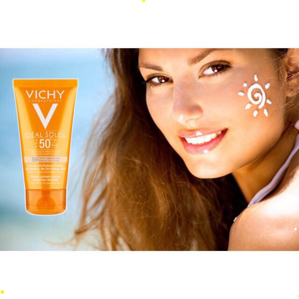 Kem chống nắng Vichy 60ml chính hãng của pháp, kem chống nắng không nhờn da, dưỡng trắng da sáng mượt căng mịn HT