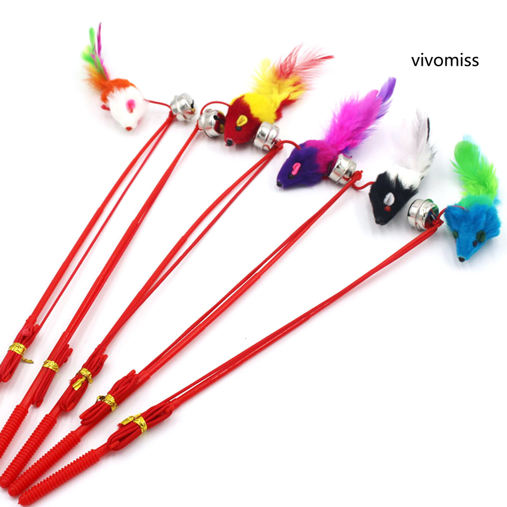 Gậy trêu chọc mèo gắn chú chuột bằng nhựa độc đáo