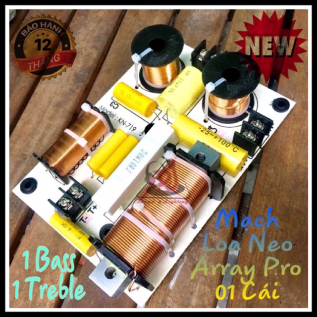 Mạch lọc loa array full đơn KN 719 bass 40 1 bass 1 treble mạch phân tần loa