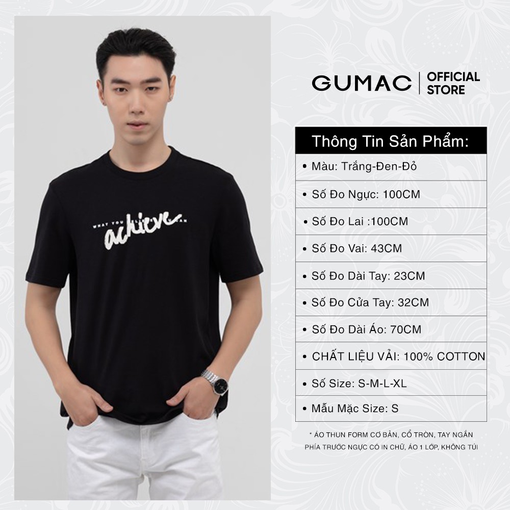 Áo thun nam in chữ GUMAC đủ màu, đủ size, phong cách năng động ATNB1183 | BigBuy360 - bigbuy360.vn