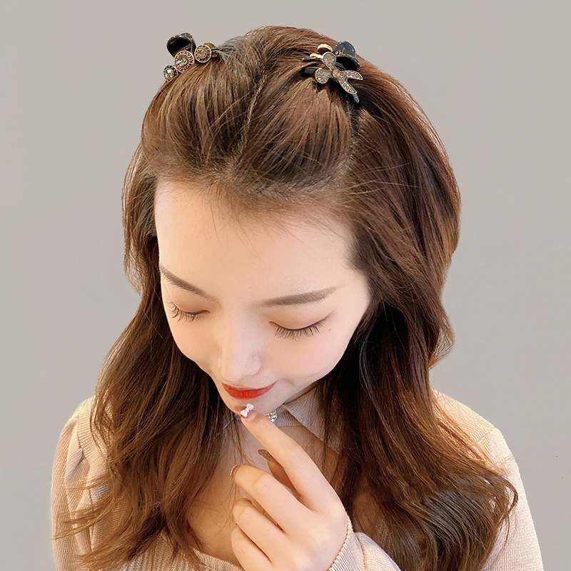 Kẹp tóc Haimeikang nhỏ đính ngọc trai kim cương giả cao cấp thời trang cho nữ