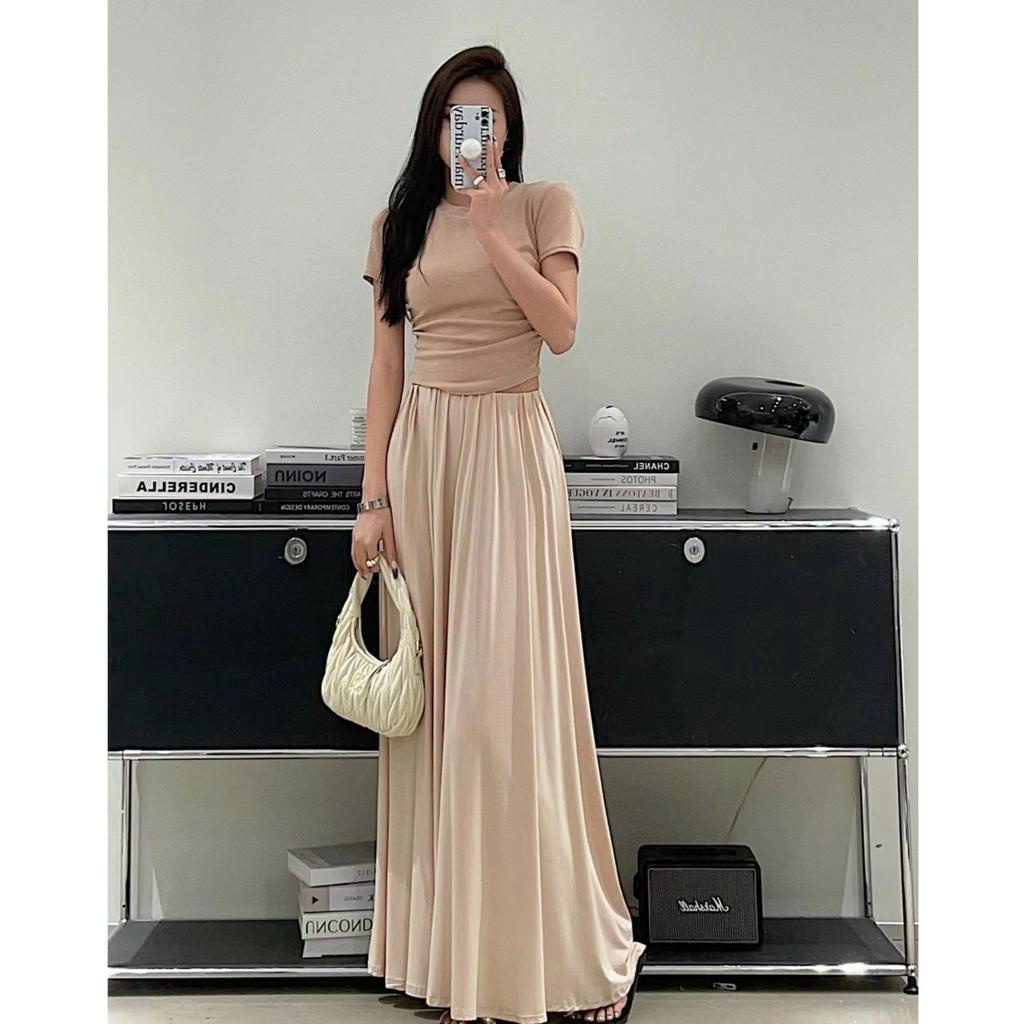 Xiaozhainv Chân Váy Chữ A Lưng Cao Dáng Rộng Thời Trang Mùa Hè Phong Cách Hàn Quốc Cho Nữ