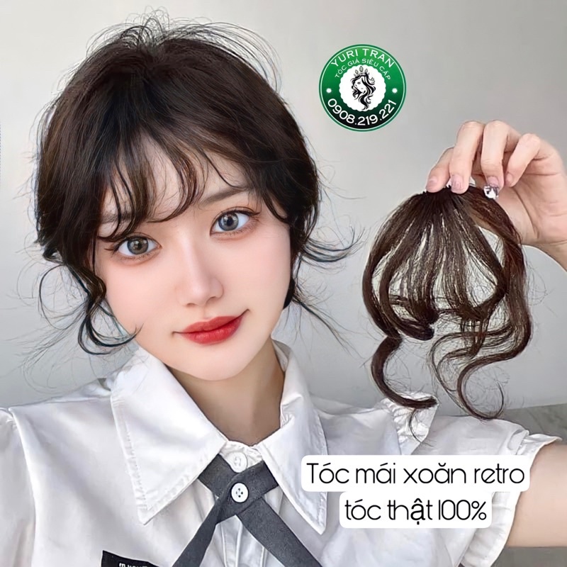 TÓC MÁI GIẢ LÀM BẰNG 100% TÓC THẬT - KIỂU RETRO SIÊU DỄ THƯƠNG- dễ dùng, không lộ mối