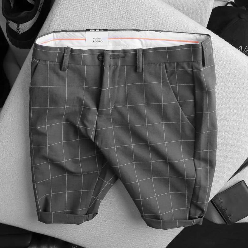 QUẦN SHORT TÂY NAM CARO CAO CẤP PHONG CÁCH HÀN QUỐC( vải co giản)