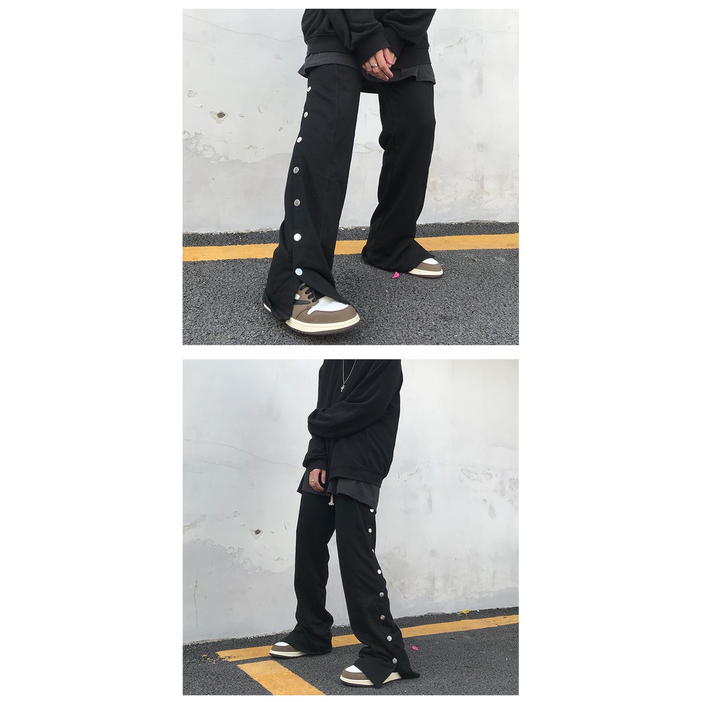 Quần thể thao nam ống rộng khuy nút-2 màu ĐEN/XÁM - BOX SHOP 333 | BigBuy360 - bigbuy360.vn