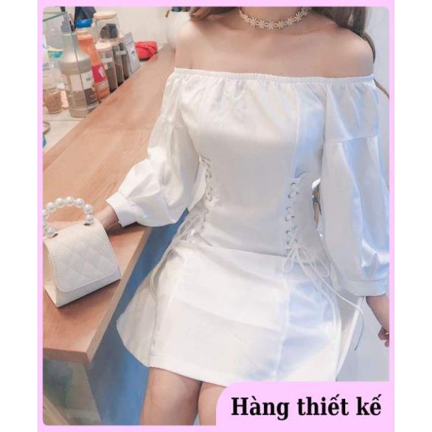 ( Hàng cao cấp ) Đầm trắng trễ vai đan dây eo siêu xinh | BigBuy360 - bigbuy360.vn