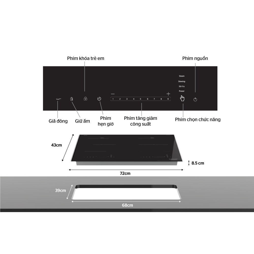 [Mã 267ELSALE1 giảm 5% đơn 3TR] Bếp điện từ Sunhouse SHB DI09