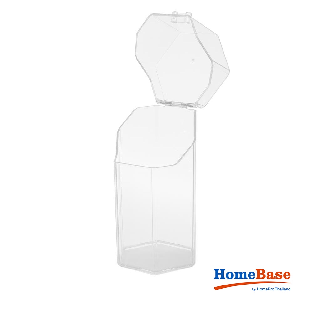 HomeBase STACKO Hộp đựng mỹ phẩm bằng nhựa GLOSSY W9.5xH21xD11cm màu trắng trong