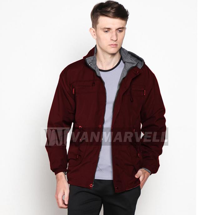 Vm Maroon Áo Khoác Dạ Màu Đỏ Parka - Áo Khoác Dù