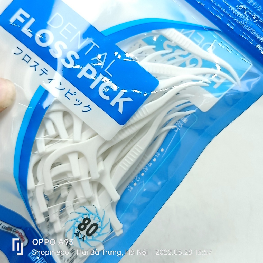 Chỉ nha khoa DENTAL Floss pick gói 80 cây