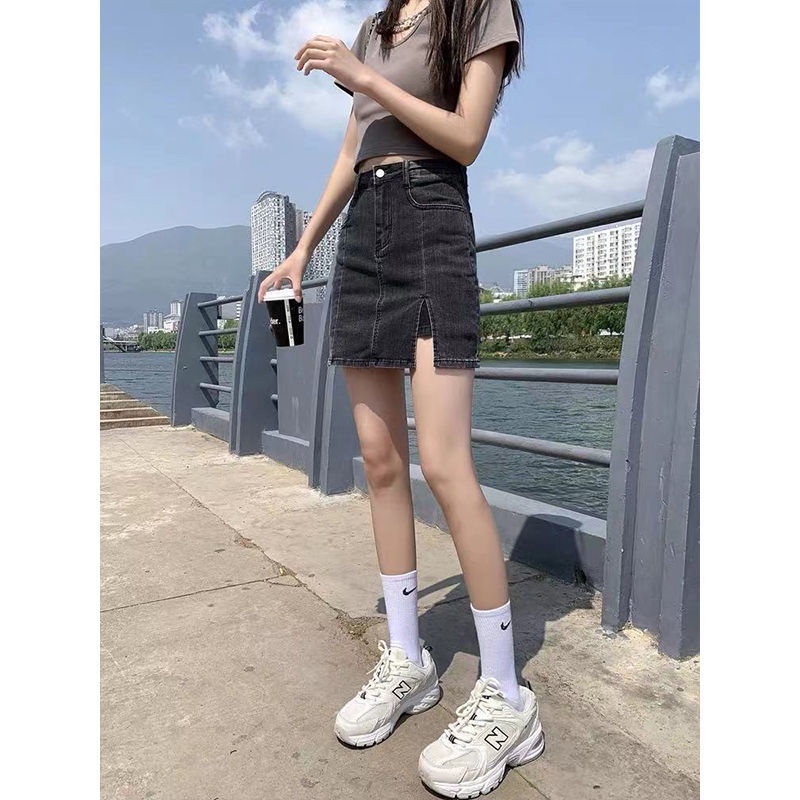 Chân váy jean Ngắn Lưng Cao Dáng Ôm Thời Trang Mùa Hè Hàng Mới 2022 Dành Cho Bạn Nữ