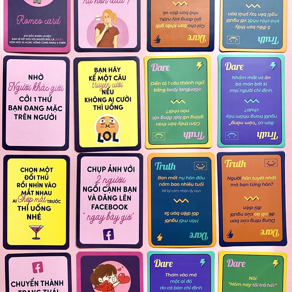 bộ bài thử thách chơi cùng bạn bè truth or dare và do or drink thách hay thật Temo Toys