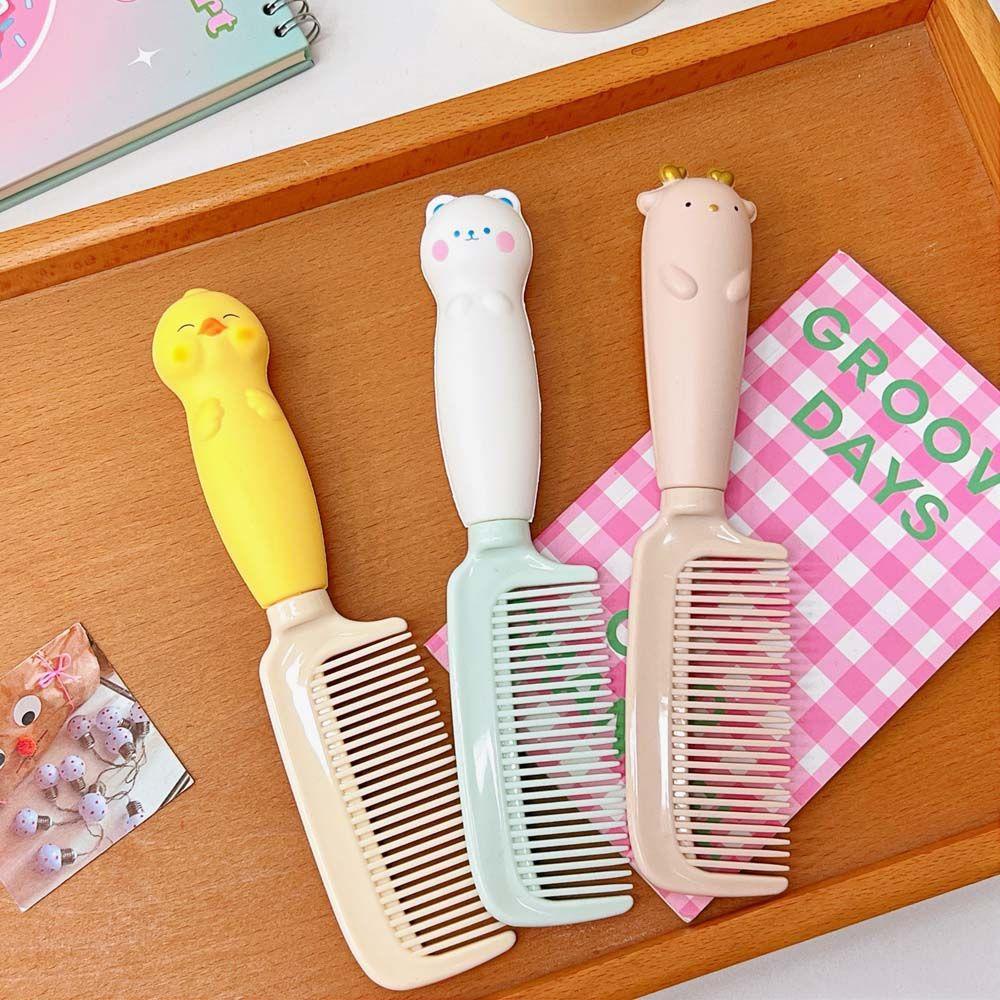 Lược Chải Tóc Tay Cầm Hình Gà / Gấu Hoạt Hình Đáng Yêu Cho Bé MXMUSTY